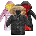 Куртка детская зимняя, для девочек, блестящая, плотная, теплая