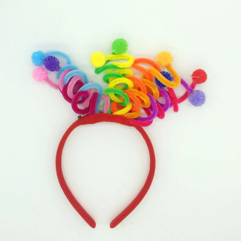 

12pcs Women Girls Boy Men Pompom Colorful Tentacle Head Monster Buckle band Party Decoration Cosplay Birthday Wedding