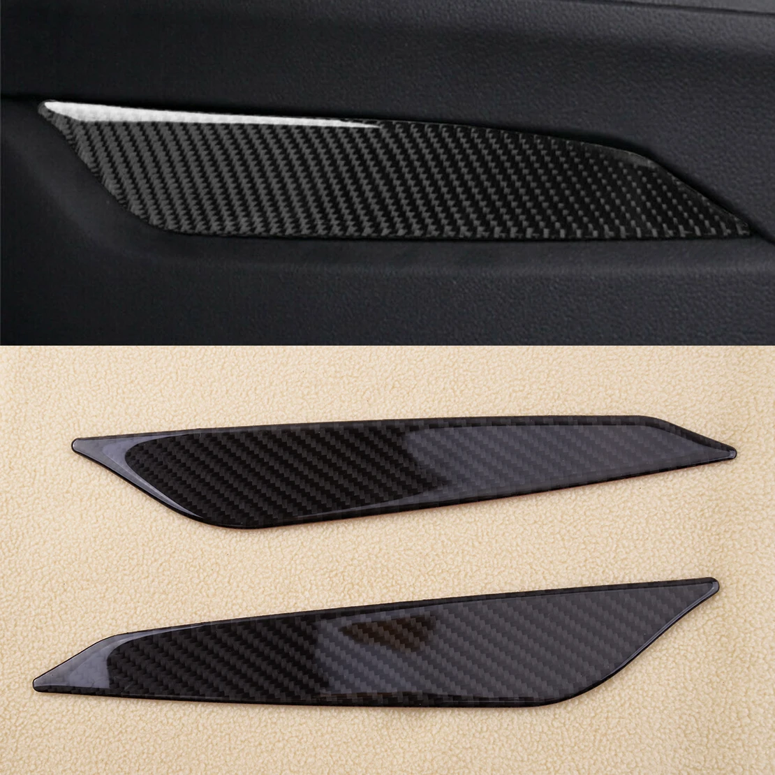 

1 Pair Car Gear Shift Side Sticker Center Console Panel Cover Trim Carbon Fiber Black Decor Fit for Audi A4 B9 2017 2018 2019