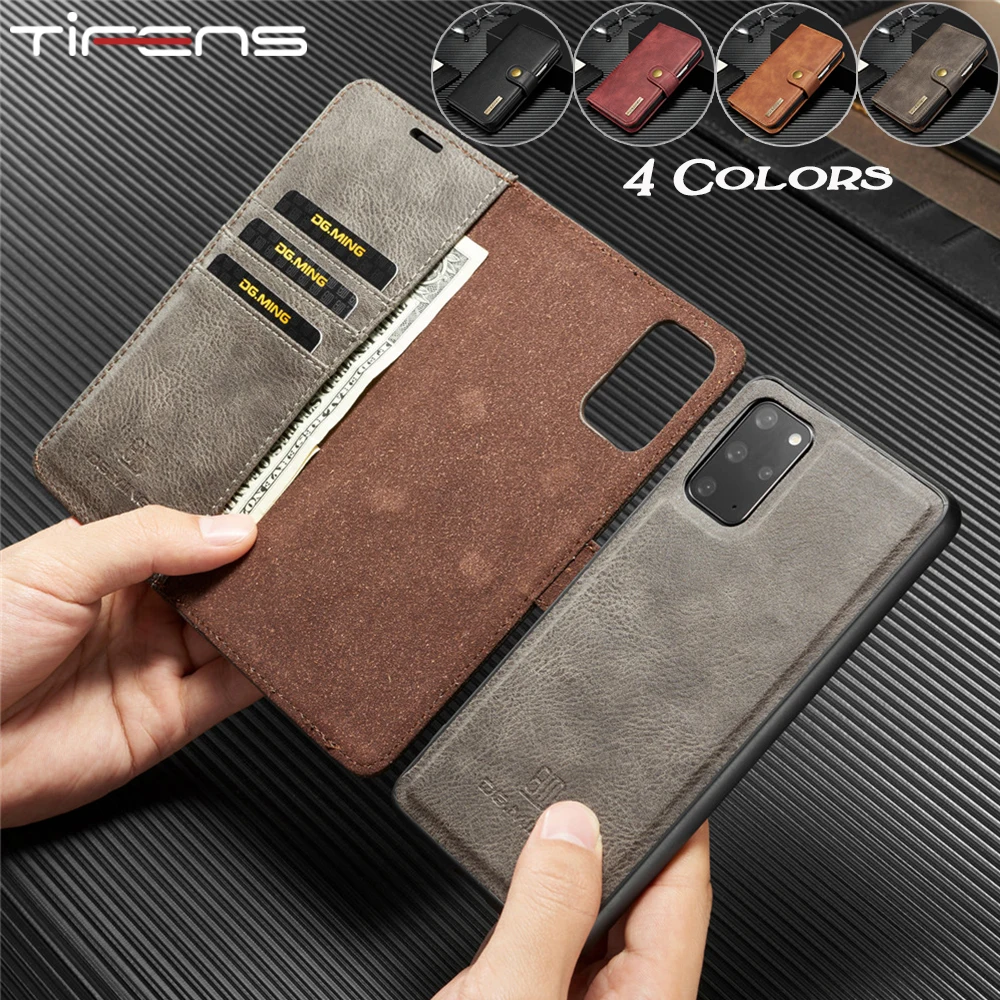 

Leather Removable Case For Samsung Galaxy S21 S20 FE S10 S9 S8 Note 20 10 9 8 Ultra Plus Lite S7edge Flip Wallet Card Cover