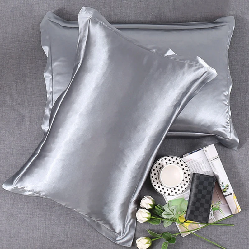 

1 Pcs 48cm*74cm Mulberry Silk Pillowcase Top Quality Luxury Satin Silk Pillow Cover Silk Pillow Case