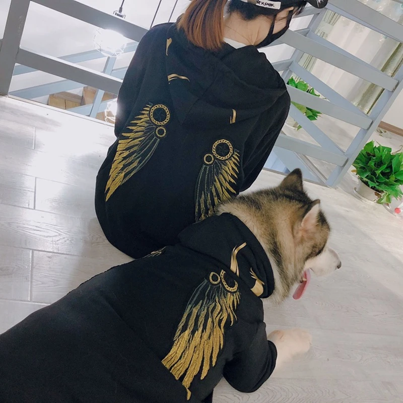 Fashion Dog Clothes Winter Warm Pet Wing Hoodie For Medium Large Dogs Doberman Husky French Bulldog Corgi Jacket Coat TLC24 | Дом и сад