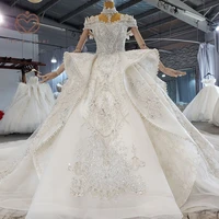 wedding dress 2021 exhibition new luxury temperament one shoulder lace high waist nail bead backless heavy industry wedding