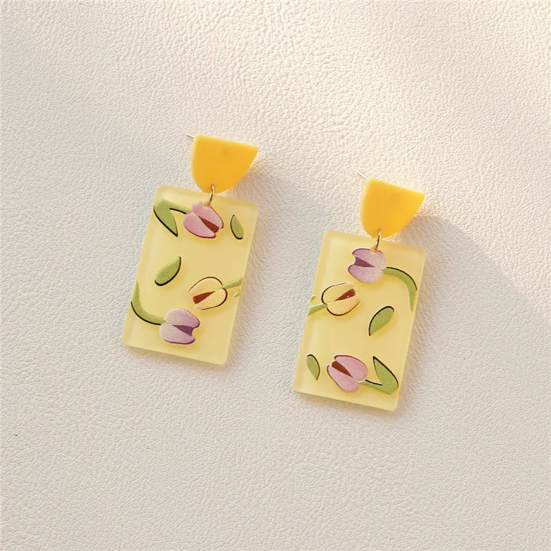 Женские яркие серьги AOMU в Корейском стиле разноцветные акриловые геометрические