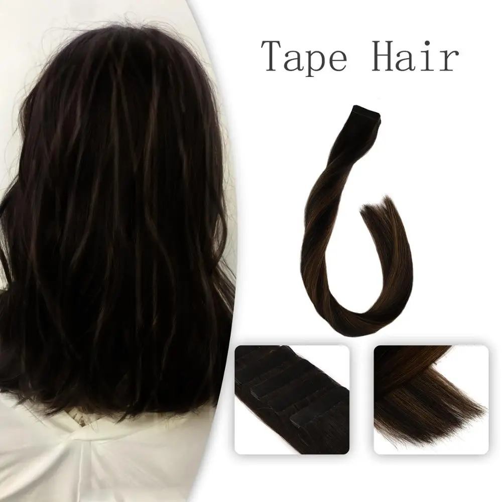 Vlasy 20 ''Реми двойное тянутое искусственное удлинение Темно коричневое