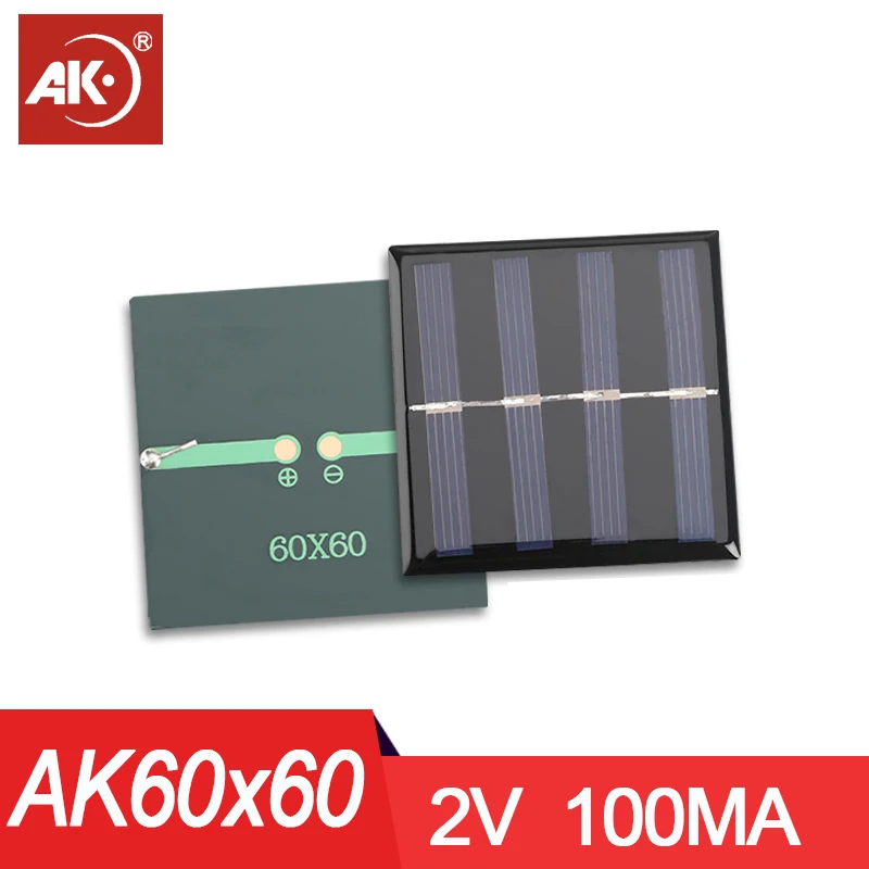 10pcs 60*60mm 5.5V 1V 1.5V 2V 3V 4V 6V 7V 8V 9V 10V 12V 100ma Solar Panel Plates Cells Power Bank System Kit For Portable
