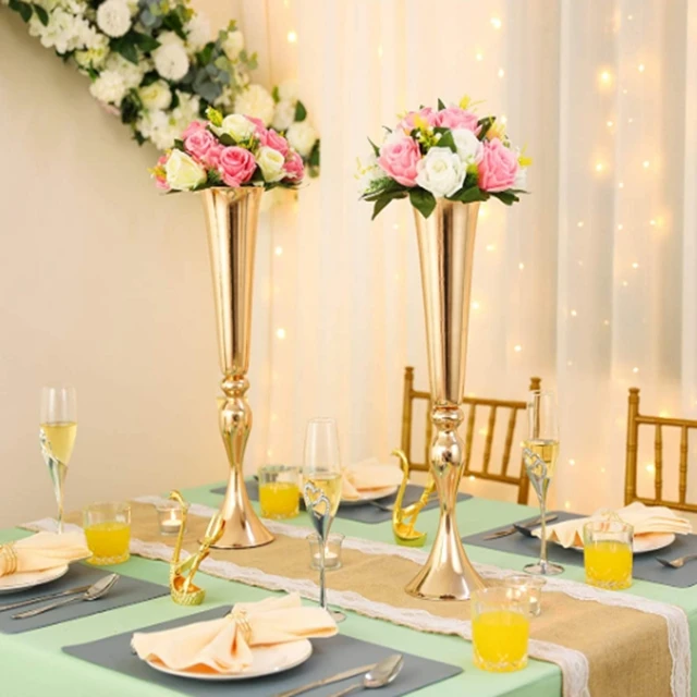 

12pcs)Wedding Backdrop stick candelabra wedding aisle decor Gold Tall event table centerpieces for wedding stands qq357