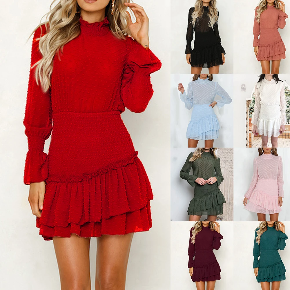 Женское Прозрачное мини-платье принцессы белое платье с оборками и длинным