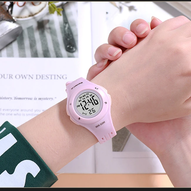 Женские электронные спортивные часы повседневные водонепроницаемые цифровые