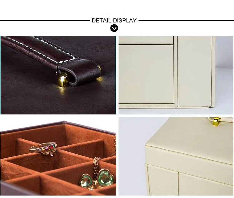 Искусственная кожа Многофункциональная шкатулка Коробка для хранения ювелирных