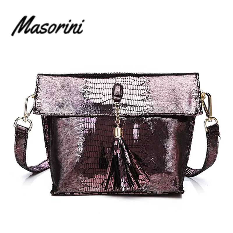 2020 модные сумки через плечо женские золотые серебряные пу с кисточкой маленькие