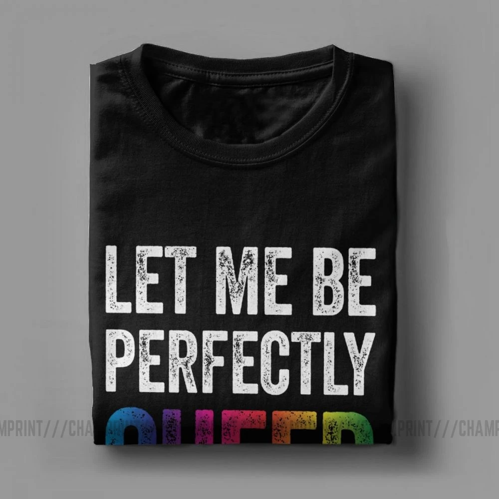 Футболка мужская хлопковая с надписью Let Me Be perfect Queer|Мужские футболки| |