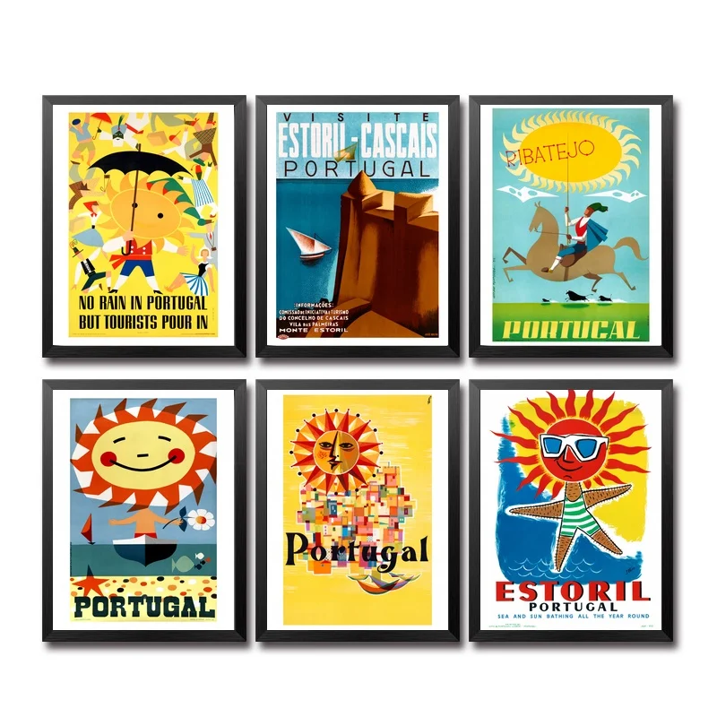 Винтажный постер для путешествий, Португалия, Пуэрто-Рико, Родезия, Румыния, Сан-Франциско, скандинавиа, Шотландия, Испания
