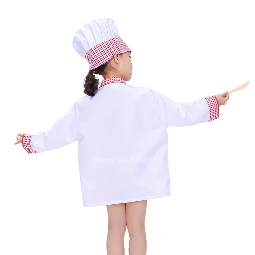 

Kids Performance Clothing Chef Uniform Work Wear Restaurant Bakery Children Boy Girls Chef Master Jacket Shirt Apron Set