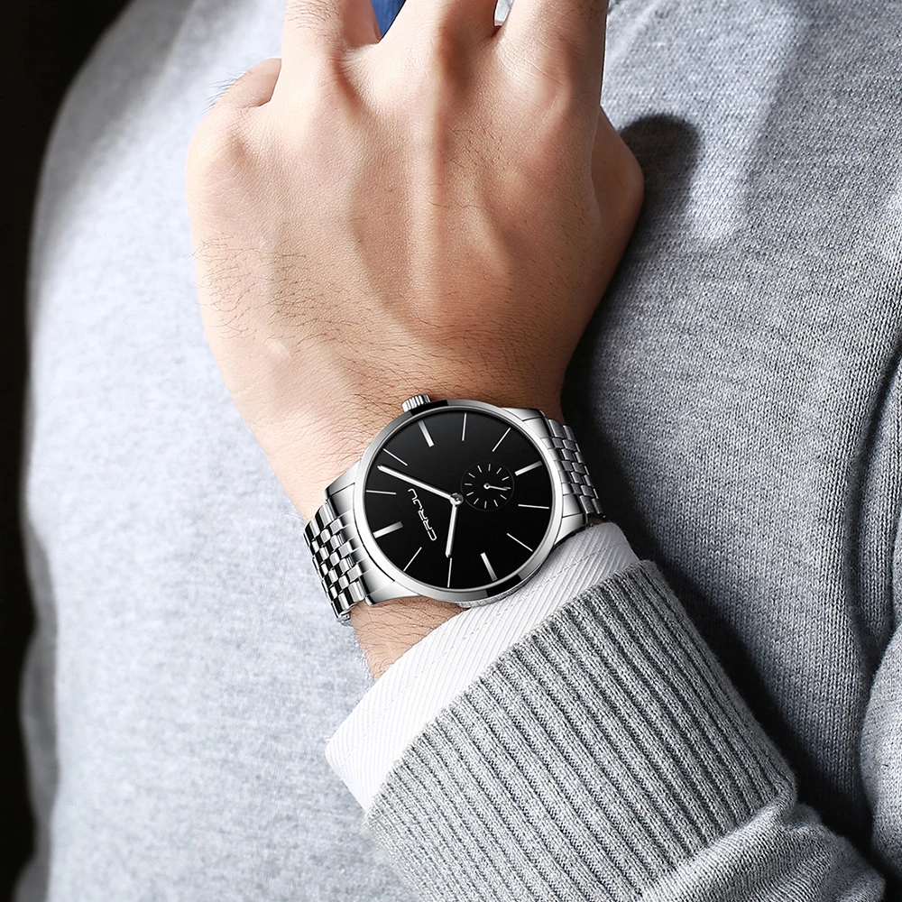 

Top Sale Luxury Brand CRRJU Men Watch Classic Business Stainless Steel Men Wristwatch Fashion Waterproof Clock Relogio Masculino
