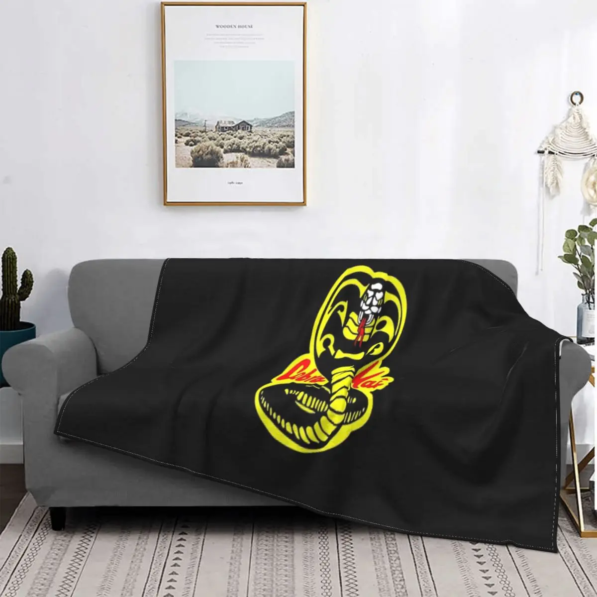 

Manta de Cobra Kai t-shirtcobra Kai, para cama colcha, funda a cuadros para sofá, manta Kawaii para niños