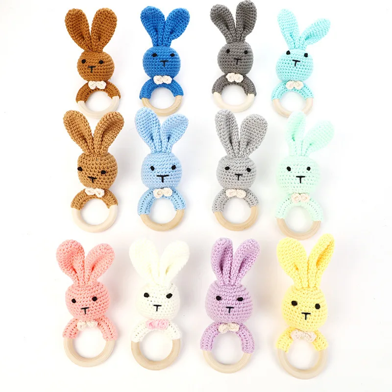

Baby Wooden Rattle Beech Animal Hand Teething Wooden Ring Makes A Sound Montessori Educational Toy Attract Attention Wooden
