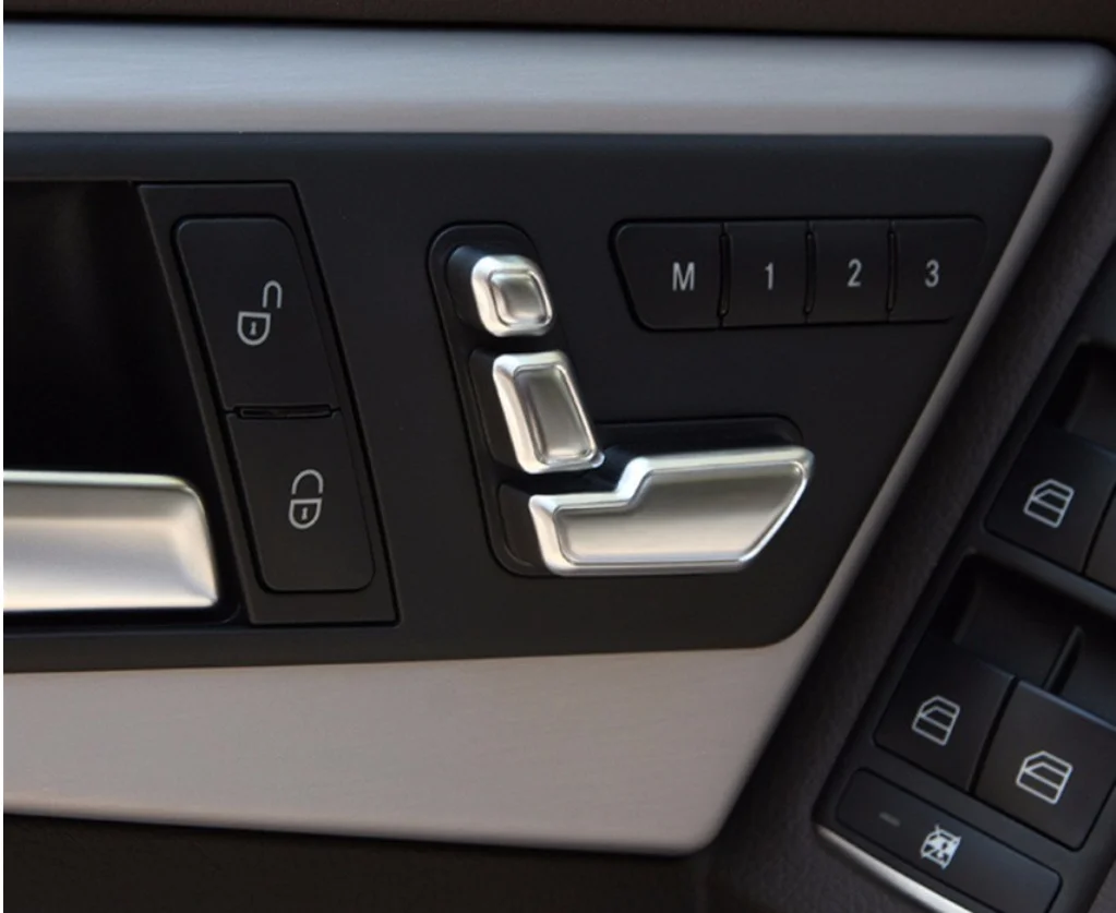 

Аксессуары, хромированная накладка на сиденье для регулировки кнопки переключателя для Mercedes Benz W204 W205 W212 W218 X204 X166 C E GLK GL ML Class GL450