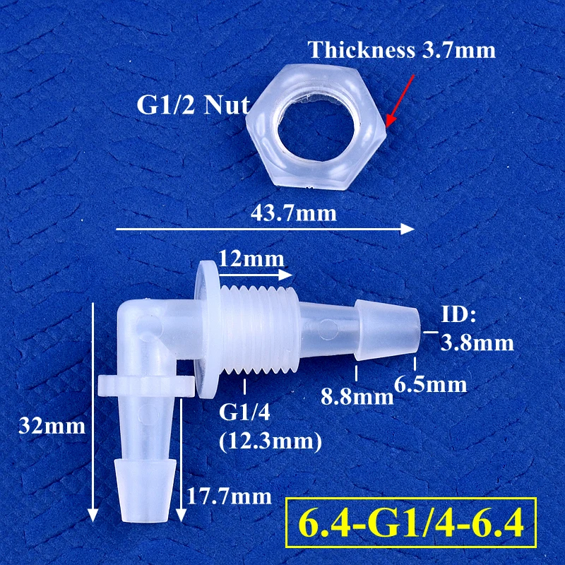 SgooHan шестигранные гайки M6 ~ G1/2 PP  для аквариума