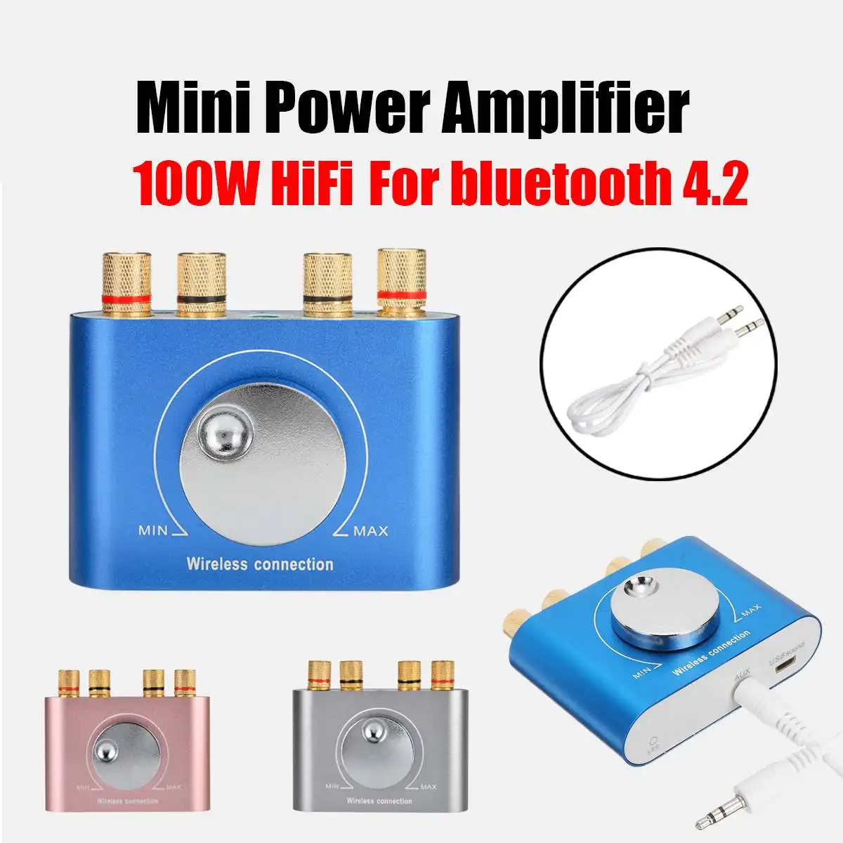 Nobsound 12 в 100 Вт HiFi мини усилитель мощности AUX для android USB цифровой амперметр bluetooth 4,2 аудио усилитель мощности