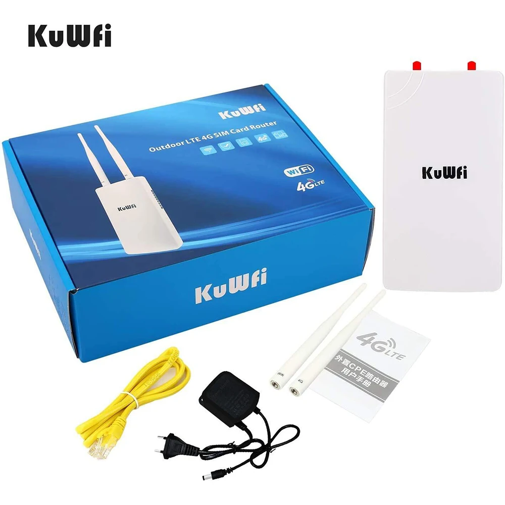 KuWFi Waterproof Outdoor 4G WiFi Router 150Mbps CAT4 LTE Routers 3G/4G SIM Card Router Modem for IP Camera/Outside WiFi Coverage images - 6