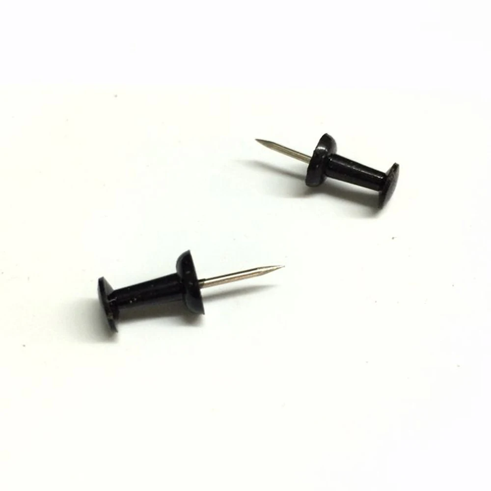 

100pcs Plastic black push pins office binding Cork Board Safety Colored pin big head needle pins