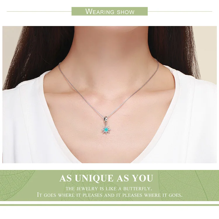 

Blue Sun Clear CZ Pendant Charms fit Original Bracelets & Necklaces Jewelry Gift 100% 925 Sterling Silver Bijoux