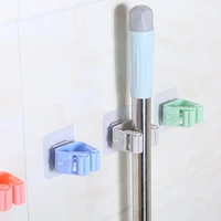 wall mounted mop organizer holder brush broom hanger home storage rack bathroom suction hanging pipe hooks household tools home