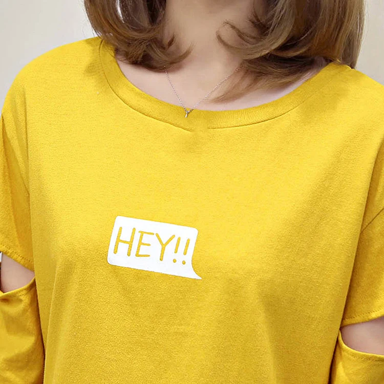 Летние корейские стильные футболки в стиле Харадзюку с надписями Hey и алфавитом
