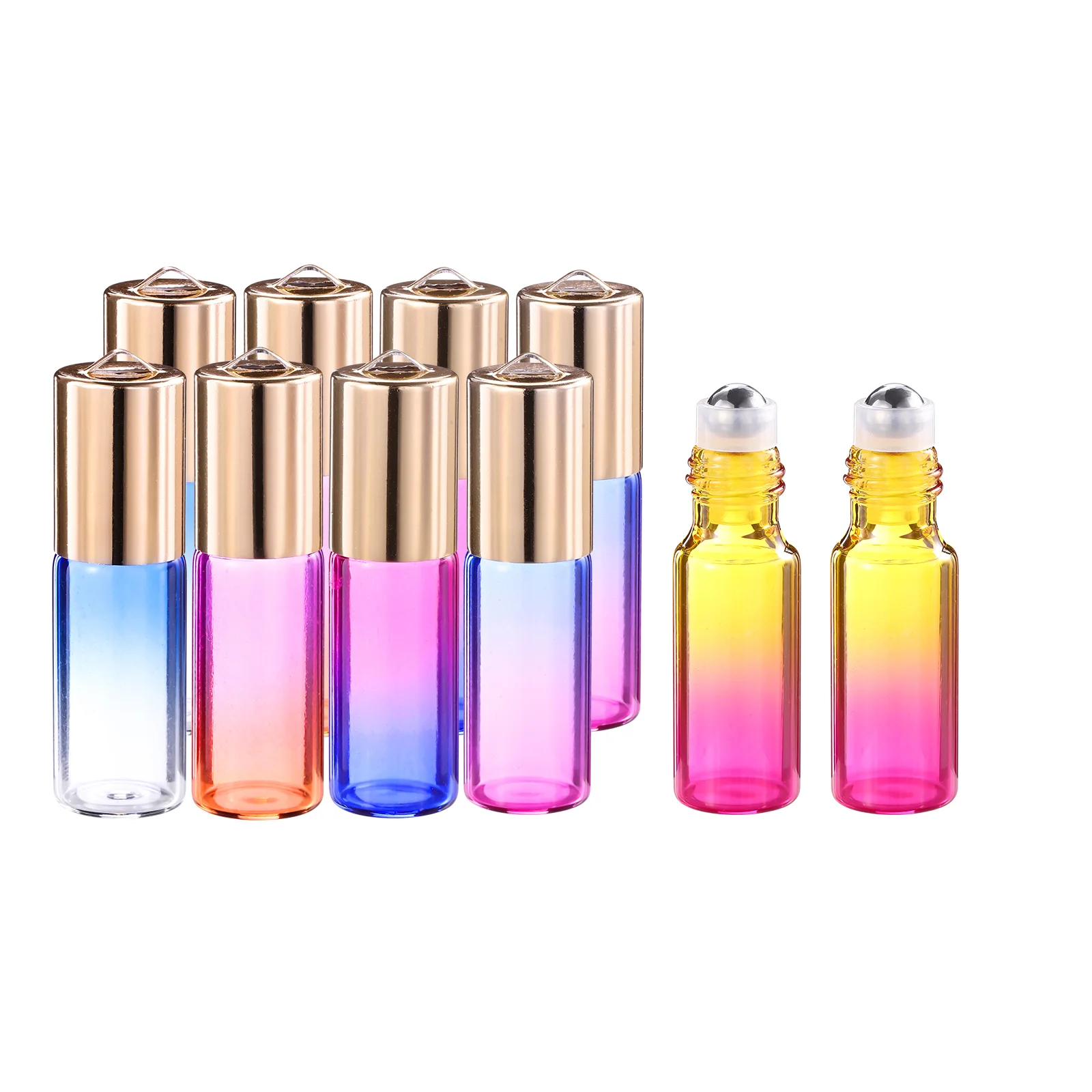 

KESYOO 10pcs Essential Oil Roller Bottles Gradient Glass Bottles with Stainless Steel Roller Balls