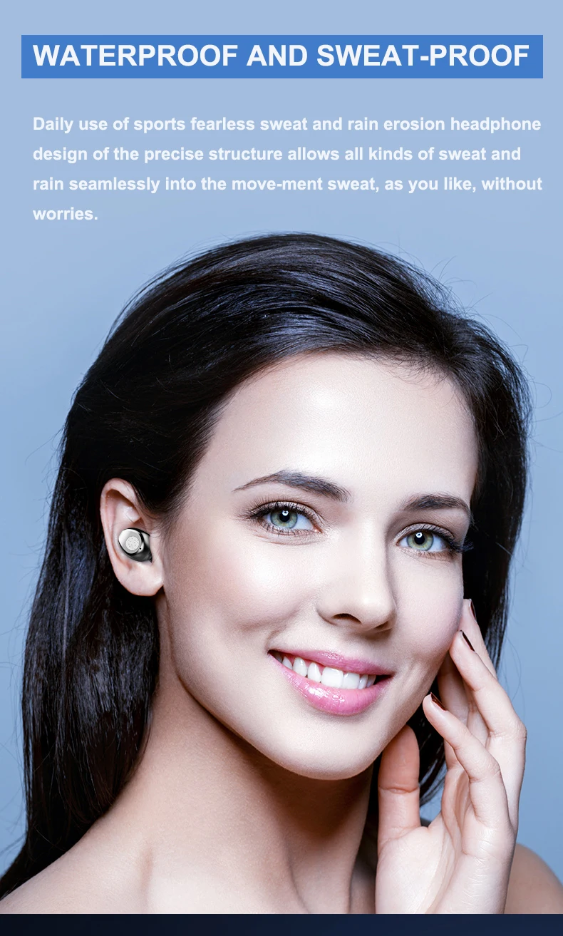 DAG F9 беспроводные наушники Bluetooth 5,0 TWS гарнитура Hi-Fi мини в уши светодиодный дисплей с 2000 мАч power Bank гарнитура с микрофоном