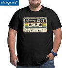 Винтаж кассета 50th подарок на день рождения для геймера футболки Для мужчин 50 лет родившиеся в 1971 большой высокий футболки размера плюс 5XL 6XL футболки
