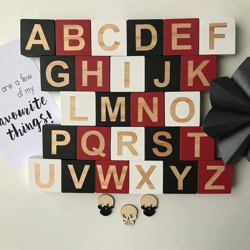 INS скандинавский Деревянный Алфавит буквы кубики Английский ABC Блок Детские