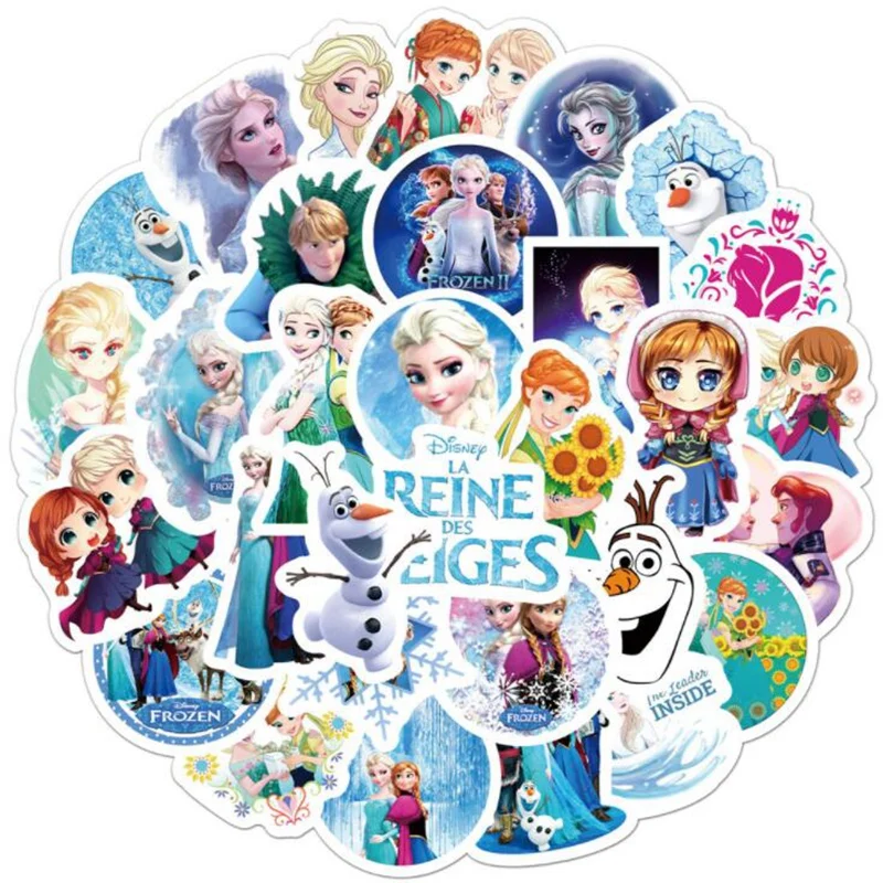 

Наклейки Disney с мультяшными персонажами из мультфильмов «Холодное сердце», Эльза и Анна, наклейки на ноутбук, багаж, мотоцикл, велосипед, сме...