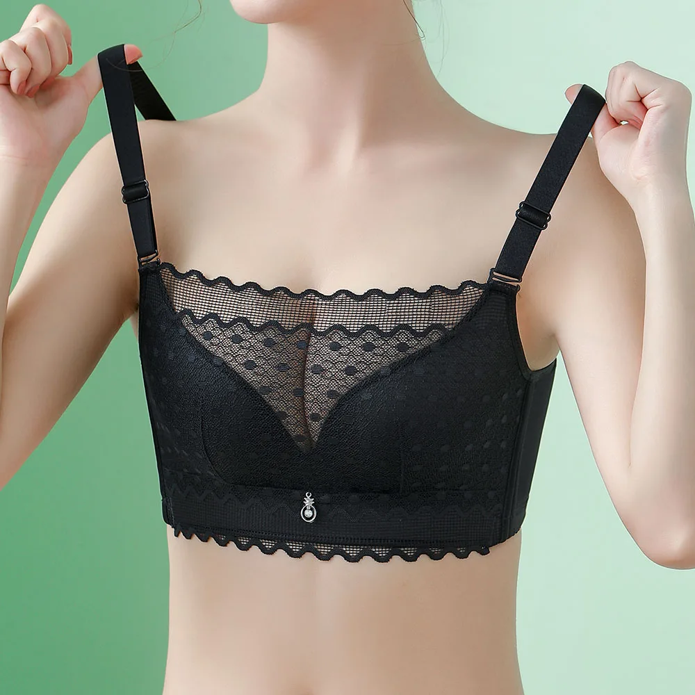 Womens Push Up Bras Lace Brassiere U-Type Beautiful Back Cotton Padded Gather Lingerie Bralette