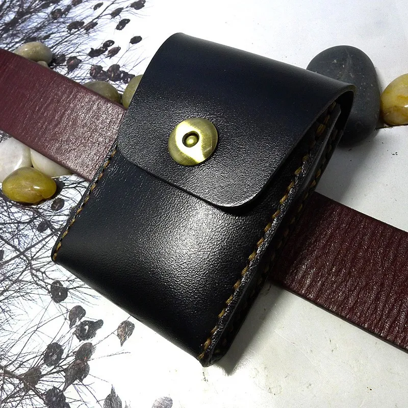 Миниатюрная поясная сумка blongk кожаный тонкий кошелек ручной работы маленький