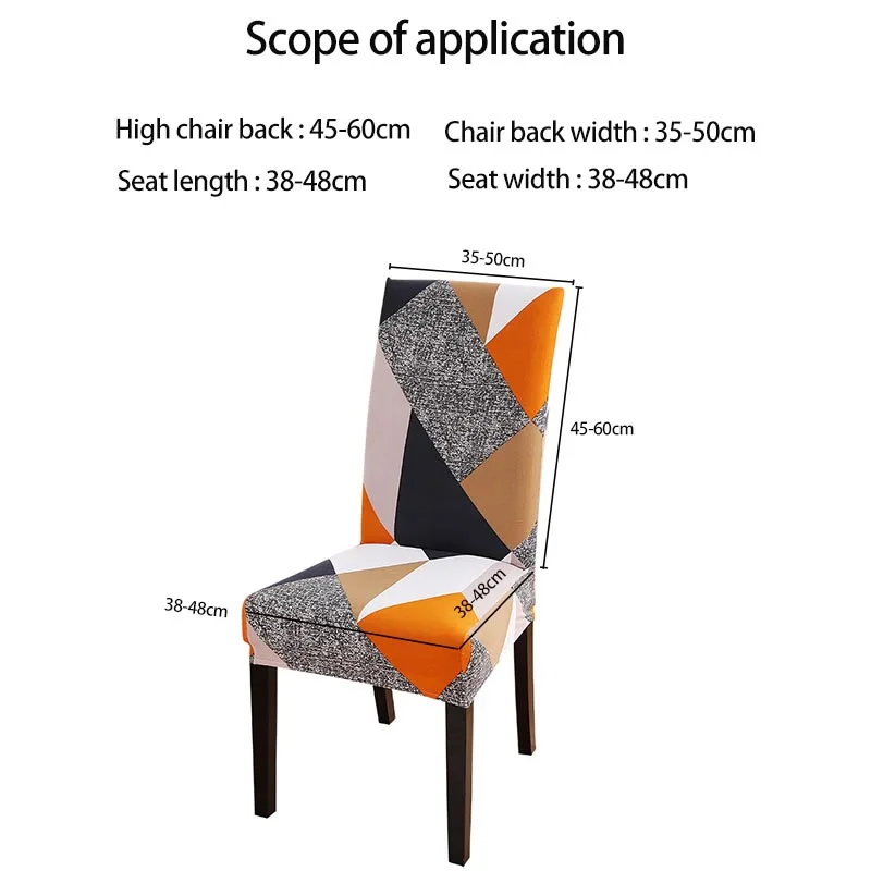 

Printed Chair Cover Stretch Spandex Seat Slipcover Dining Chair Covers For Living RoomHotel Office Wedding Home Decor Textile