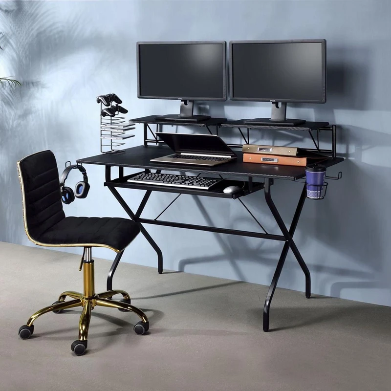 

Офис игровой стол компьютерный стол письменный стол рабочая станция ПК Подставка Полка Мощность газа ж/USB подстаканник и крюк для наушников