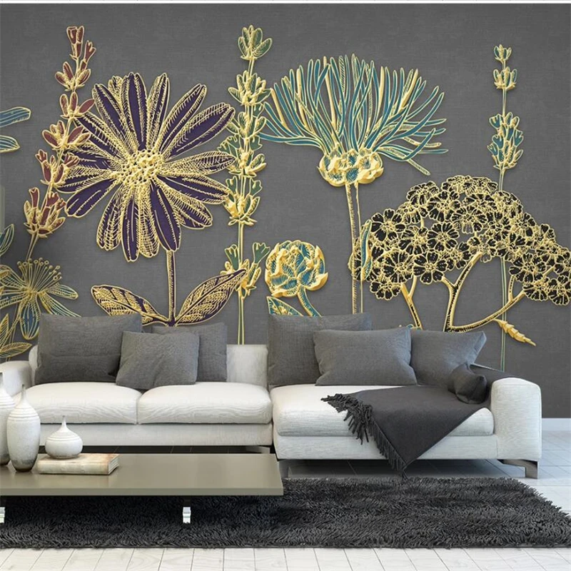 Wellyu индивидуальная большая роспись современный минимализм золотые тисненые