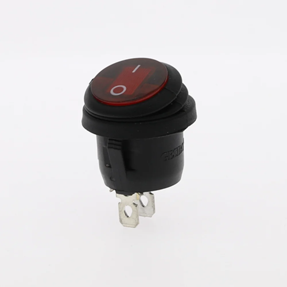 

1 шт. KCD1 2/3 шпильки на включения/выключения кулисный переключатель SPST Водонепроницаемый Автомобильный светодиодный светильник круглый красный 12V/220V