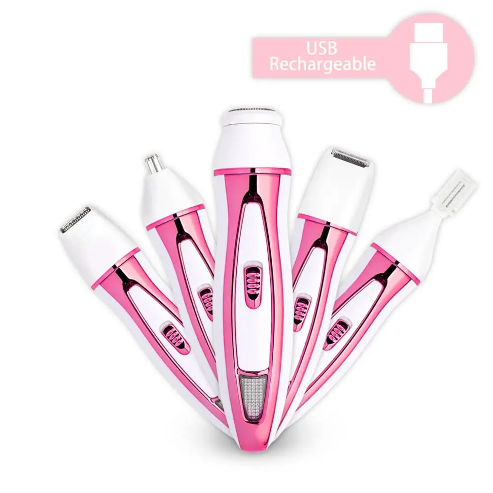 売る 充電式ボディシェーバー,5 In 1,女性用電気フェイシャルシェーバー,充電式