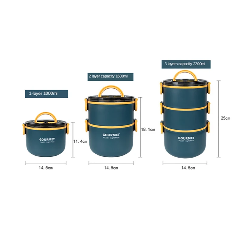 

1-3 Layer 304 Stainless Steel Lunch Box Set for Kids School Children Portable Leak-Proof Multilayer Thermal Insulation Bento Box