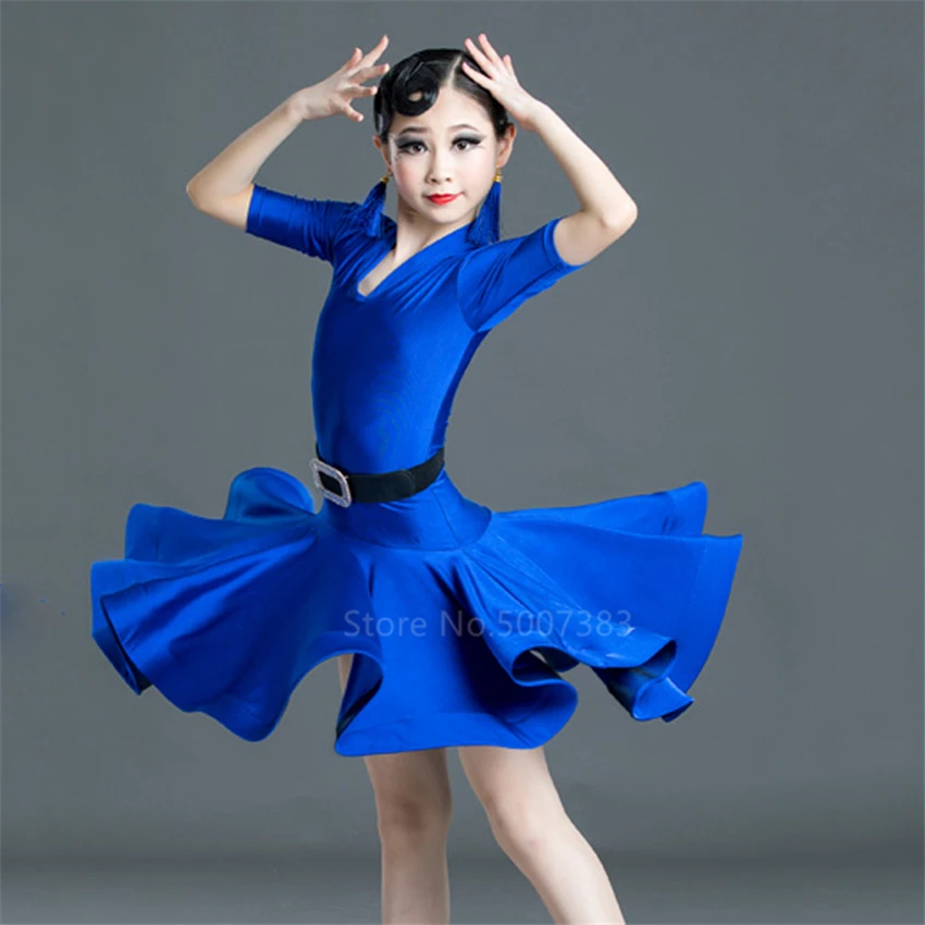 Платье для латинских танцев Детский спортивный костюм бальных маленьких девочек