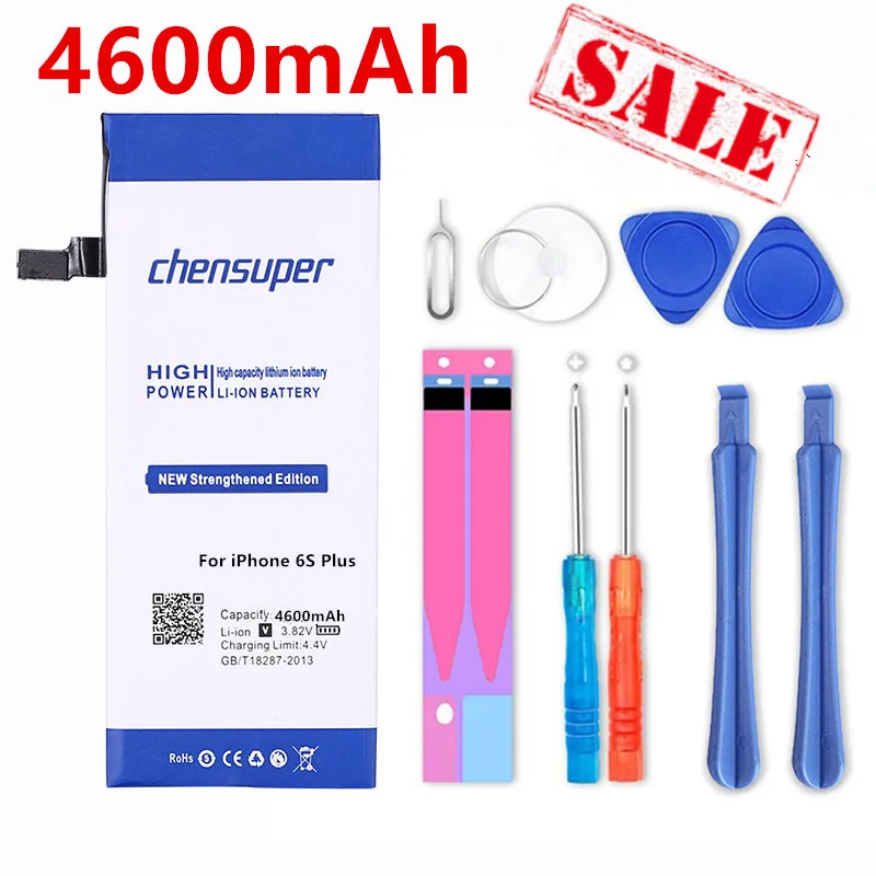 100% Оригинальный chensuper 4600 мАч для iphone 6S Plus аккумулятор IPhone6SPlus подарочные