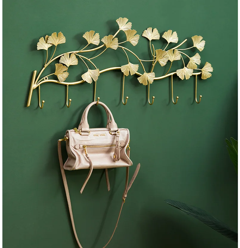 Настенный крючок для дверей гинкго билоба крючки пальто украшение крыльца