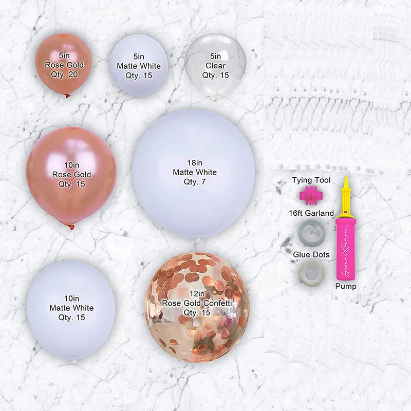 Kit de arco de globos de oro rosa para decoraci&oacute;n de bodas, confeti transparente de l&aacute;tex, para cumplea&ntilde;os de ni&ntilde;os, Baby Shower, despedida de soltera-4