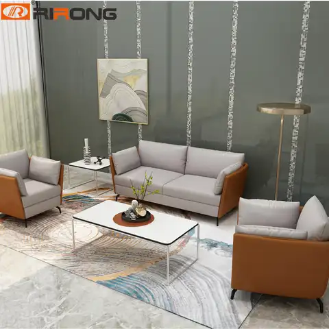 Современный кожаный диван для гостиной, офиса, дома, отеля, дизайн дивана, оранжевый, индивидуальный набор офисная мебель, диван