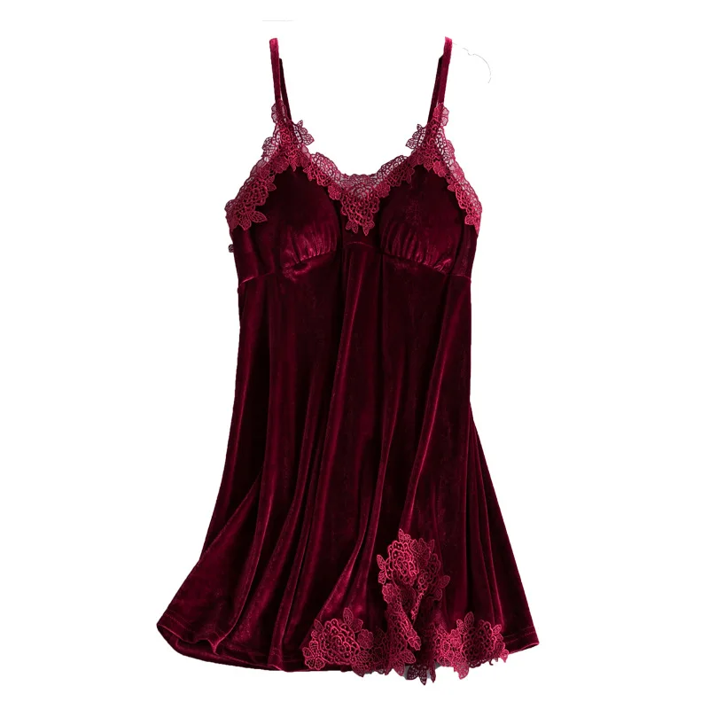 Женская Мягкая ночная рубашка мягкая бархатная Ночная на бретельках без рукавов