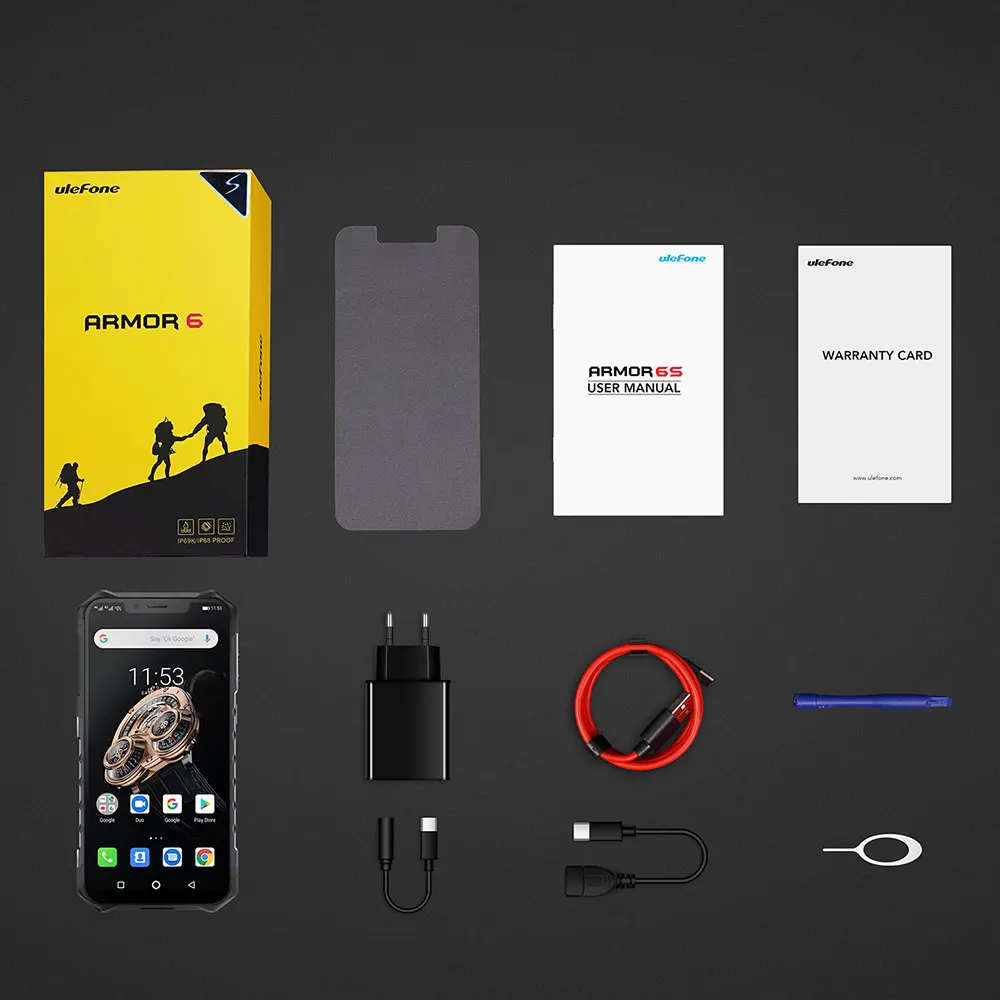 Cмартфон Ulefone Armor 6S с защитой от брызг воды и пыли IP68 8 ядерный процессор Helio P70 6 ГБ +