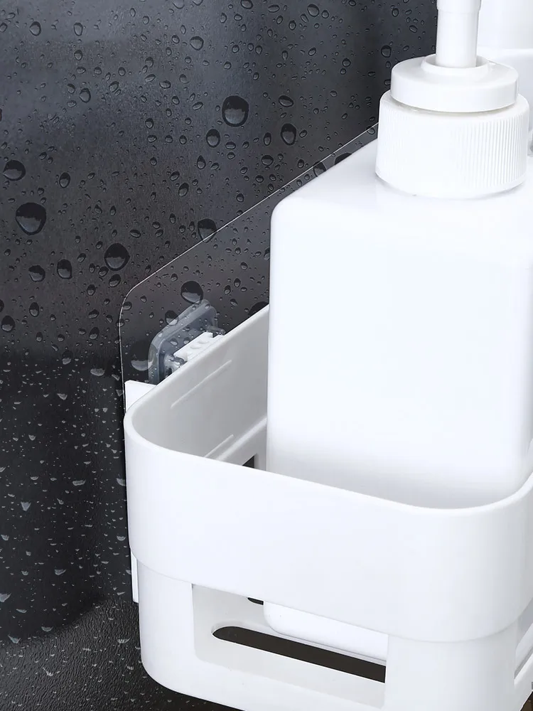 

JOYBOS Bathroom Wall-Mounted Plastic Storage Rack Storage Box Shampoo Tray Stand Single Layer Free Punching shelf organizer